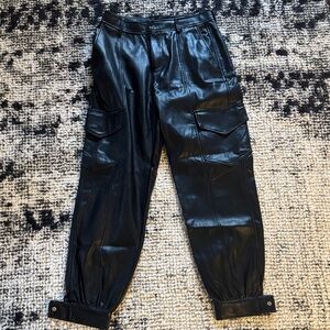 Zara Black Faux Leather Pants